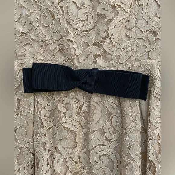 Moschino Cheap and Chic Lace Taupe Empire Waist with Bow Knee Length Dress SM - Picture 6 of 9